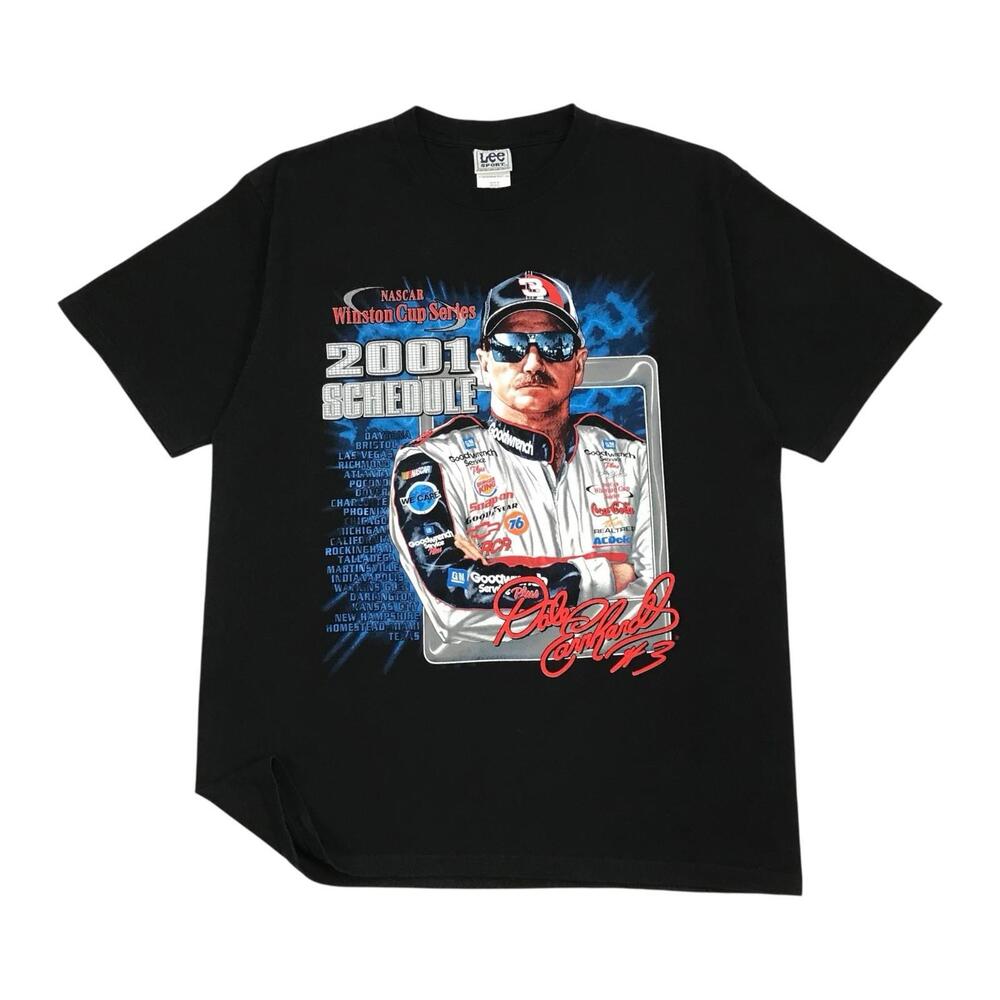 Vintage Nascar Dale Earnhardt Sr Shirt XL Mens Black Winston Cup Series AOP Y2K